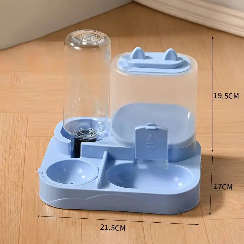 Gravity-Fed Automatic Feeder Dog Cat Food Bowl with Water Dispenser Large Capacity Pet Food Storage Dispenser Pet Supplies