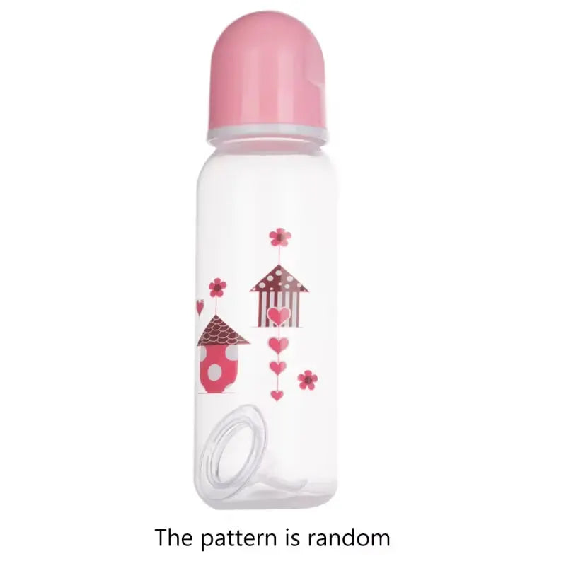 Upgraded 250Ml Plastics Baby Bottle Cartoon Pattern Baby Feeding Bottle Suitable for Infant Newborn 7-Inch Height