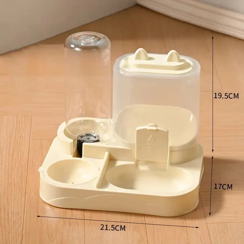 Gravity-Fed Automatic Feeder Dog Cat Food Bowl with Water Dispenser Large Capacity Pet Food Storage Dispenser Pet Supplies