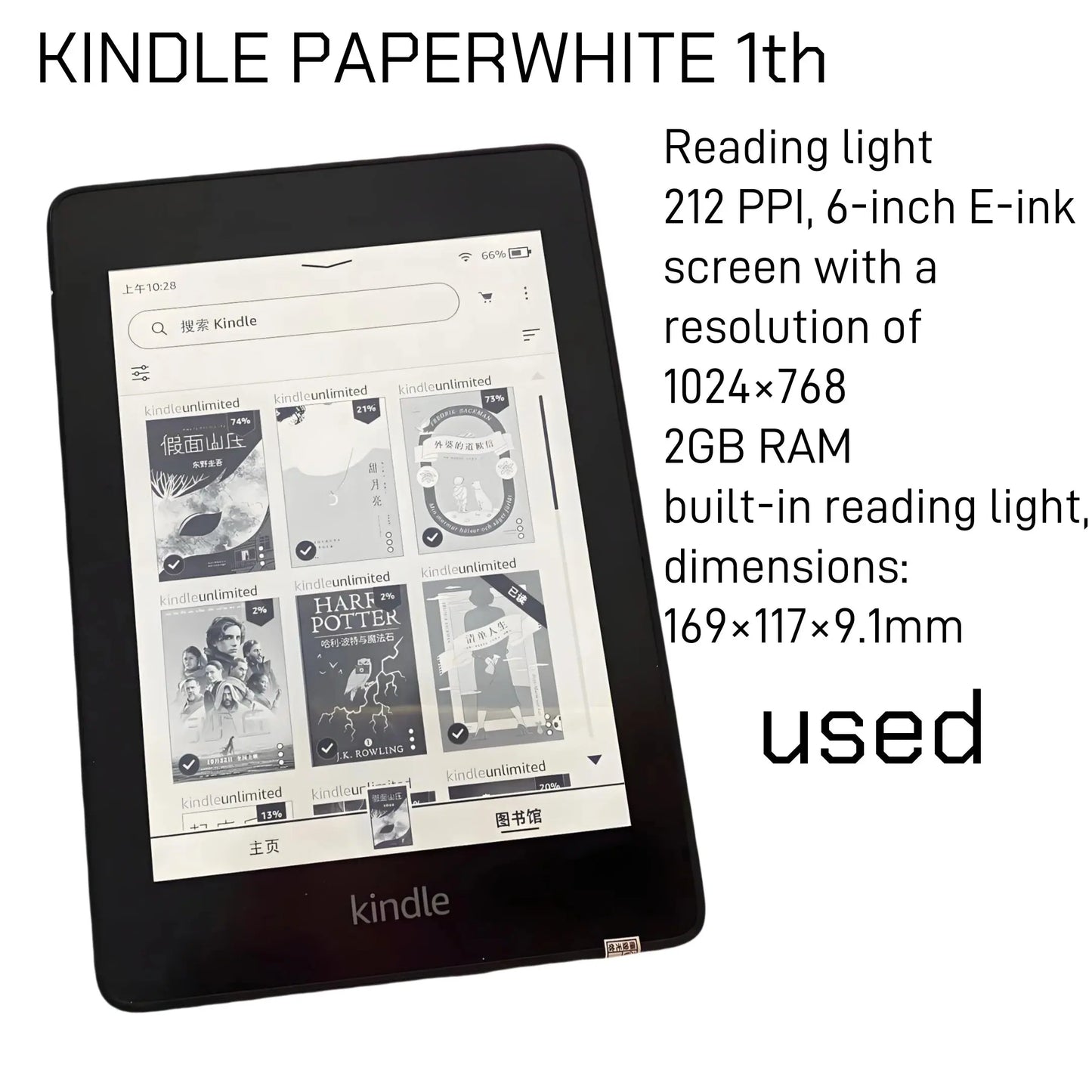 Original Kindle 6Th 8Th Ebook E Book Eink E-Ink Reader Touch Wifi Ereader No Light Better than Kobo E-Reader