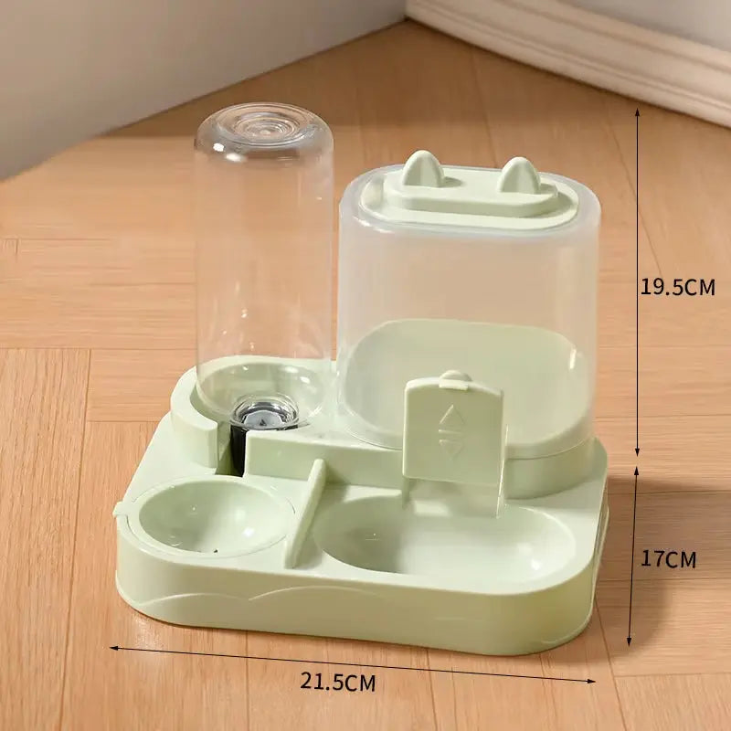 Gravity-Fed Automatic Feeder Dog Cat Food Bowl with Water Dispenser Large Capacity Pet Food Storage Dispenser Pet Supplies